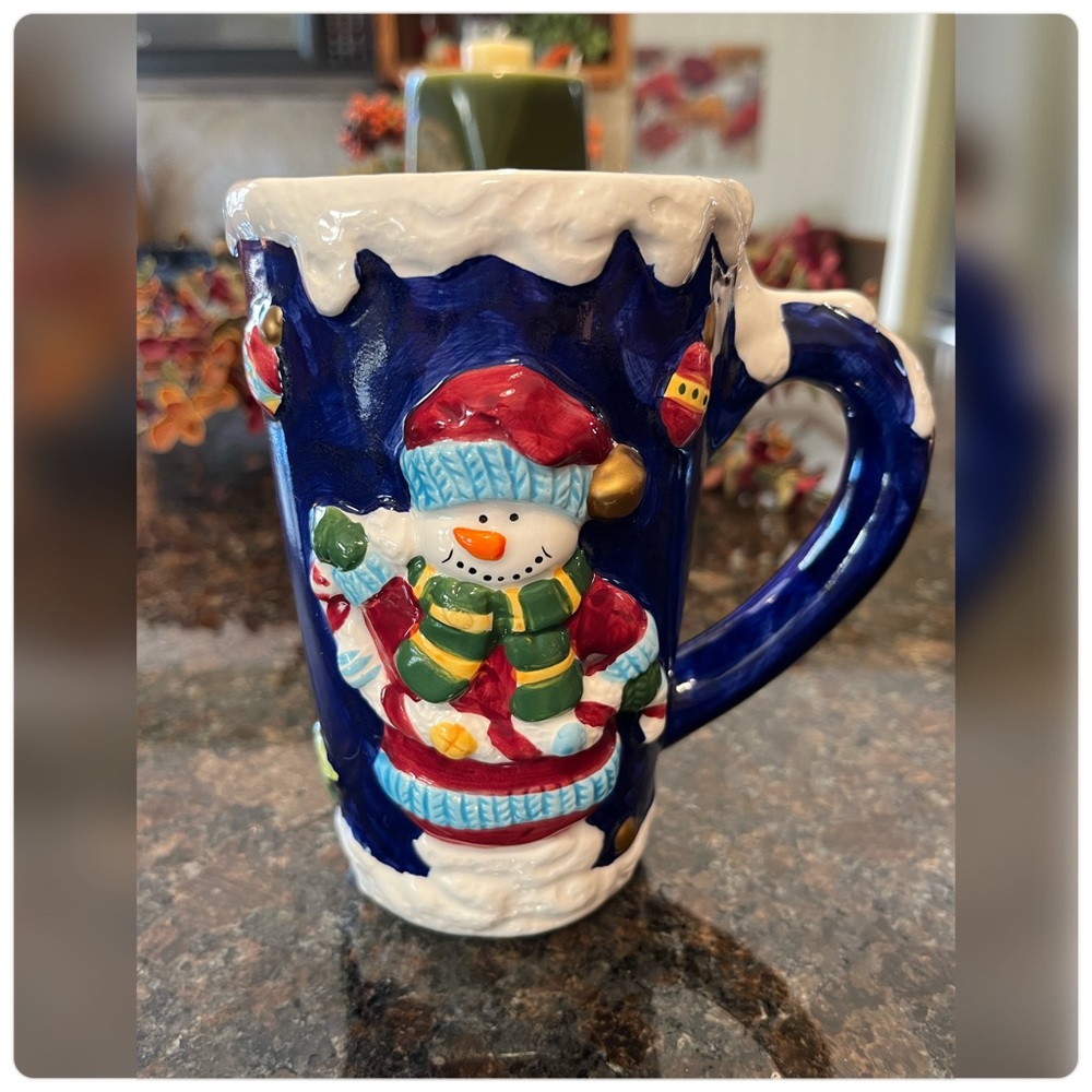 Gibson-Set of 4-Snowman Mugs-3-D-Rare!!! - Picture 3 of 8